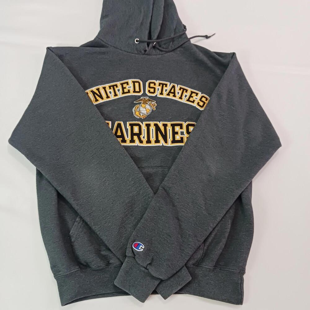 Champion RN#49314 United States Marines Hoodie Men’s Gray Hoodie Sweatshirt Sz S - Picture 10 of 16